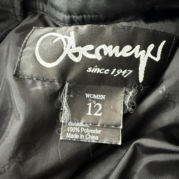 Obermeyer Pants Womens 12 Black Stiletto Ski Snow Insulated Belted Stirrups - Picture 8 of 16